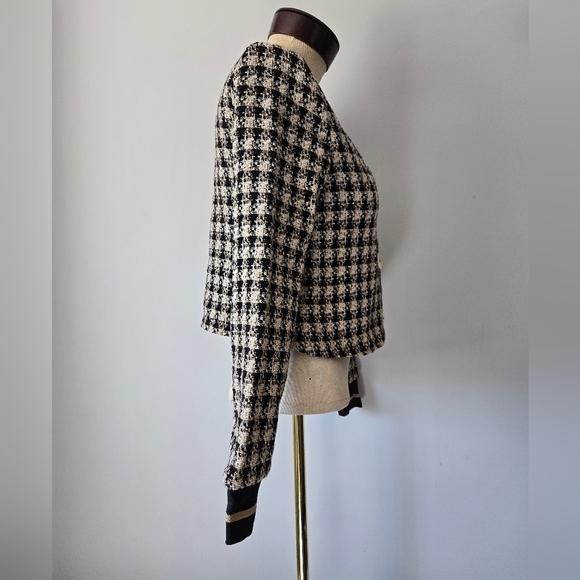 Zara Black and Tan Woven Tweed Pullover Cardigan. Size XS - Picture 5 of 11